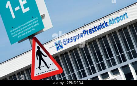 Flughafen Glasgow Prestwick, 18/04/23. Stockfoto