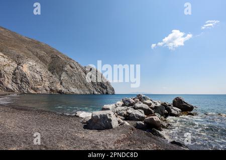 Perissa Beach, Santorin Stockfoto