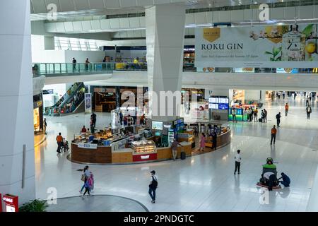 Internationaler Terminal am Flughafen Indira Gandhi in Delhi, Indien Stockfoto