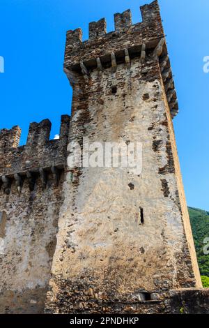 Schloss Sasso Corbaro in Bellinzona, Schweiz. UNESCO-Weltkulturerbe Stockfoto