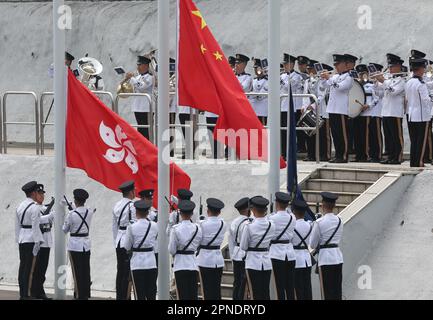 Tag der nationalen Sicherheitsausbildung des Sicherheitsbüros und Tag der offenen Tür der Polizeischule am Hong Kong Police College in Wong Chuk Hang. 15APR23 SCMP/Edmond so Stockfoto