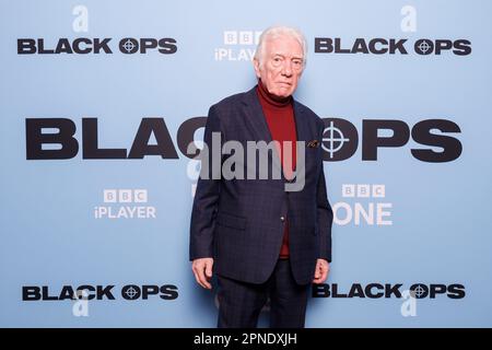 Pressemitteilung für BLACK OPS, neue Comedy-Serie auf BBC One und BBC iPlayer, produziert von BBC Studios Comedy. ALAN FORD beim Start. Stockfoto
