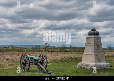 An einem Frühlingsnachmittag ist Gettysburg Pennsylvania USA, Gettysburg, Pennsylvania, ein heiliger Boden Stockfoto