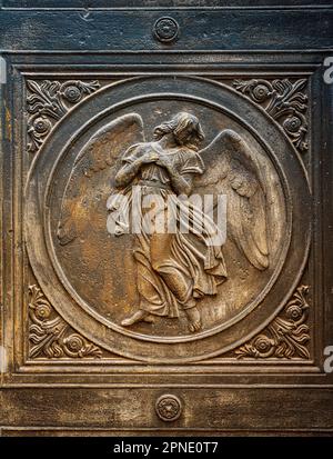 Portal mit Bas-Relief-Medallionen, Friedrichwerdersche Kirche, Werderscher Markt, Berlin Stockfoto