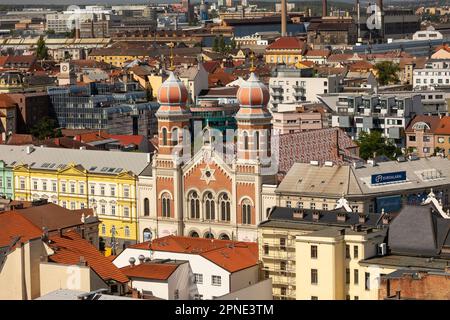 PILSEN, TSCHECHISCHE REPUBLIK, EUROPA - die große Synagoge. Stockfoto