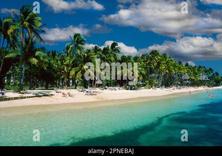 Strand im Fidschi Resort, Viti Levu, Fidschi Stockfoto