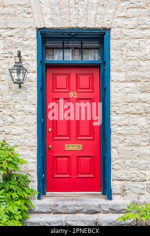 Traditionelle Eingangstür in Kingston Ontario Kanada. Stockfoto