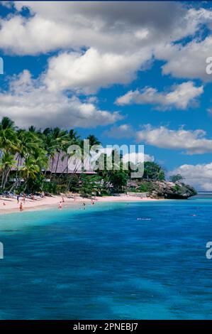 Strand im Fidschi Resort, Viti Levu, Fidschi Stockfoto