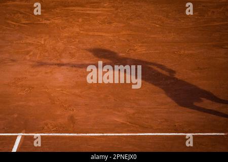 Roquebrune Cap Martin, Frankreich. 14. April 2023. Illustration Schatten während der Tennisveranstaltung Rolex Monte-Carlo, ATP Masters 1000 am 14. April 2023 im Monte-Carlo Country Club in Roquebrune Cap Martin, Frankreich - Photo Matthieu Mirville/DPPI Credit: DPPI Media/Alamy Live News Stockfoto