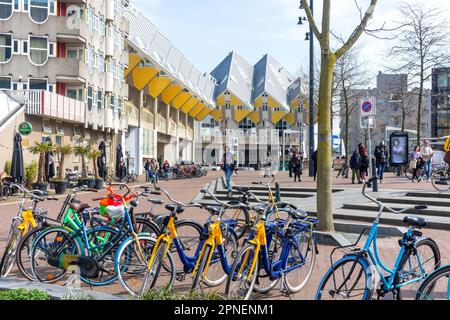 Cube Houses (Kubuswoningen), Hoogstraat, Stadsdriehoek, Rotterdam, Provinz Südholland, Königreich der Niederlande Stockfoto