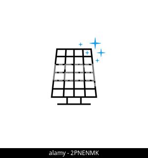 Logo zur Reinigung von Solarmodulen mit dünner Linie Stock Vektor