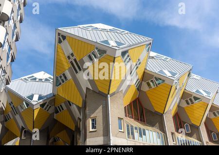 Cube Houses (Kubuswoningen), Hoogstraat, Stadsdriehoek, Rotterdam, Provinz Südholland, Königreich der Niederlande Stockfoto