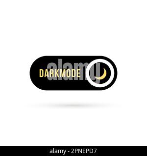 Einfaches schwarzes Dunkelmodus-Schaltersymbol Stock Vektor