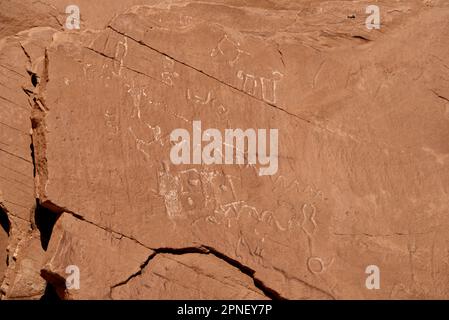 Petroglyph-Panel in Utahs Grand Gulch Stockfoto