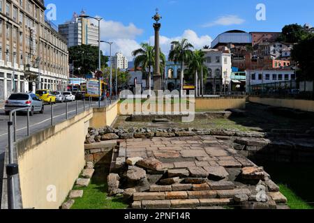 Valongo Wharf (Cais do Valongo) archäologische Stätte in Rio de Janeiro. Das alte Dock, das 1811 erbaut wurde, war der Landungs- und Handelsort der versklavten Afrikaner Stockfoto