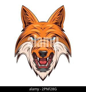 Böser Fuchs. Vektordarstellung eines Maskottchens für ein Sportteam. Stock Vektor