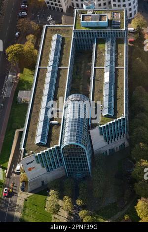 Blick auf das WDR Funkhaus Düsseldorf vom Rheinturm, Deutschland, Nordrhein-Westfalen, Niederrhein, Düsseldorf Stockfoto