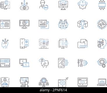 Icons-Kollektion mit Sprechgelenken. Diktion, Aussprache, Ausdrucksweise, Artikulation, Sprache, Phtik, Sprachvektor und lineare Darstellung Stock Vektor