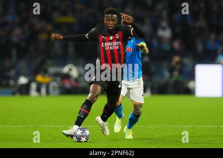 Neapel, Italien. 18. April 2023. Neapel, Italien, April 18. 2023: Divock Origi (27 Mailand) während des Champions League-Spiels zwischen SSC Napoli und AC Milan im Diego Armando Maradona Stadion in Neapel, Italien. (Foto Mosca/SPP) Kredit: SPP Sport Press Photo. Alamy Live News Stockfoto