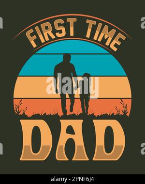 Das erste Vater-Tag-T-Shirt-Design Stock Vektor