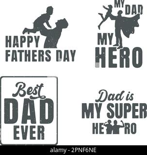 Vatertag-SVG-Bündel, Vatertag-T-Shirt-Design, Happy-Vater-T-Shirt-Design, Papas T-Shirt-Design Stock Vektor