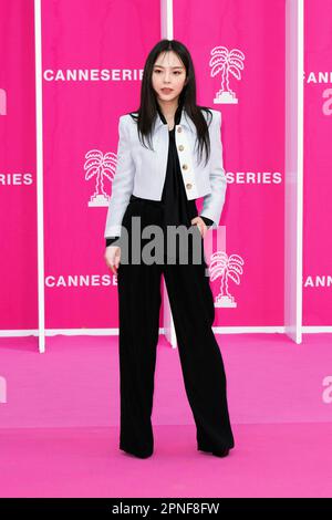 Cannes, Frankreich. 19. April 2023. Junghee Huh besucht das 6. Canneseries International Festival am 18. April 2023 in Cannes, Frankreich. Foto: David Niviere/ABACAPRESS.COM Kredit: Abaca Press/Alamy Live News Stockfoto