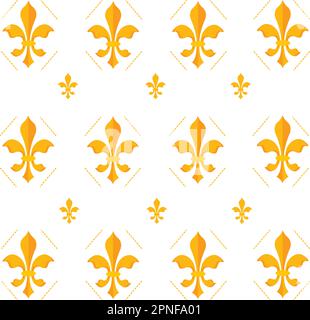 Nahtloser Musterhintergrund mit Lys-Blütensymbolen Vektor Stock Vektor