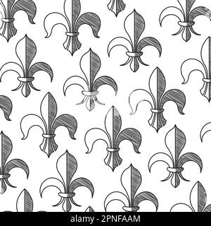 Nahtloser Musterhintergrund mit Lys-Blütensymbolen Vektor Stock Vektor