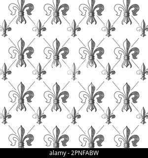 Nahtloser Musterhintergrund mit Lys-Blütensymbolen Vektor Stock Vektor