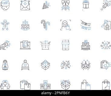 Souvenirs Line Icons Kollektion. Token, Andenken, Andenken, Erinnerungen, Erinnerungsstücke, Trophäen, Schmuckstücke, Vektor und lineare Darstellung. Sammlerstücke Stock Vektor