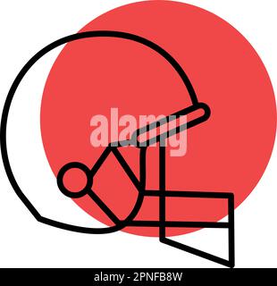 Isolierter farbiger Fußballhelm Sport Icon Vector Stock Vektor