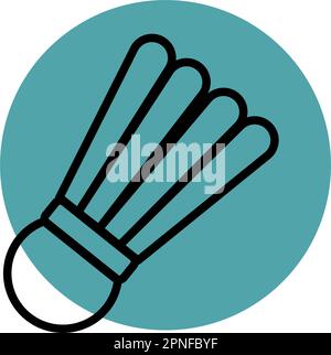 Isolierter farbiger Badminton-Shuttle-Icon-Vektor Stock Vektor