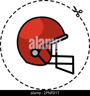 Isolierter farbiger Fußballhelm Sport Icon Vector Stock Vektor