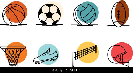 Set mit verschiedenen Sportsymbolen Vektor Stock Vektor