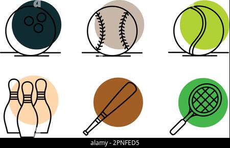 Set mit verschiedenen Sportsymbolen Vektor Stock Vektor