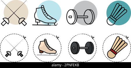 Set mit verschiedenen Sportsymbolen Vektor Stock Vektor