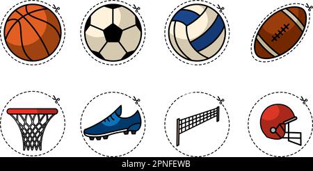 Set mit verschiedenen Sportsymbolen Vektor Stock Vektor