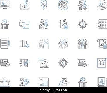 Sammlung von Positionssymbolen für Anlagenzuordnungen. Diversifizierung, Risikomanagement, Portfolios, Neuausrichtung, Optimierung, Allokation, Investitionsvektor und Stock Vektor