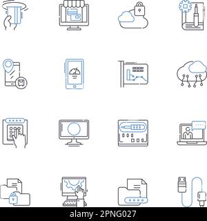 Zeilensymbole für die zwei-Faktor-Authentifizierung. Sicherheit, Verifizierung, Identität, Authentifizierung, Schutz, Zugriff, Code-Vektor und linear Stock Vektor