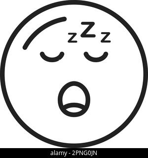 Vektorbild des Symbols für das schlafende Gesicht. Geeignet für mobile Apps, Web-Apps und Printmedien. Stock Vektor