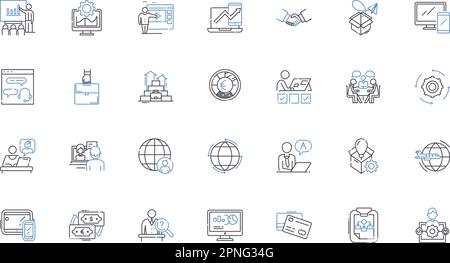 Symbolsammlung für die Betriebsüberwachung. Management, Aufsicht, Verwaltung, Führung, Leitung, Koordination, Governance-Vektor und Stock Vektor