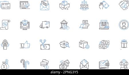 Symbolsammlung für Trading Center Line. Börse, Markt, Plattform, Broker, Handel, Aktien, Futures-Vektor und lineare Darstellung. Optionen, Rohstoffe Stock Vektor