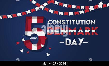 Tag Der Dänischen Verfassung Juni 5. Nationales Happy-Holiday-Konzept. Poster, Bannerdesign, Vektordarstellung. Stock Vektor