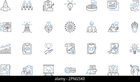 Symbolsammlung für Operations Management-Linien. Effizienz, Kapazität, Optimierung, Workflow, Produktivität, Logistik, Innovationsvektor und linear Stock Vektor