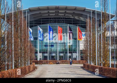 Neue Messe München, Haupteingang West, München, Bayern, Deutschland Stockfoto