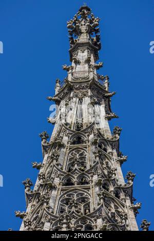 Turmspitze Ulmer Kathedrale, Ulm, Baden-Württemberg, Deutschland Stockfoto