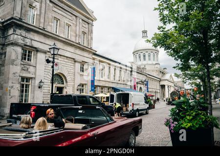 Montreal, QC, Kanada - September 2022 Wahrzeichen des Hafens bei sonnigem Wetter. Hochwertiges Foto Stockfoto