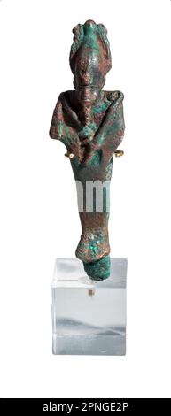 Ägyptischen Osiris Bronze. 6.-4. Jh. v. Chr.. Auf weißem Hintergrund Stockfoto