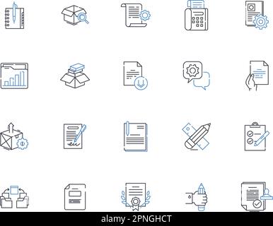 Symbolsammlung für Aktionsaktivitäten. Werbung, Branding, Kampagnen, Wettbewerbe, Coupons, Rabatte, Ereignisvektor und lineare Darstellung Stock Vektor