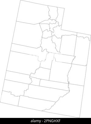 Sehr Detaillierte Utah Blind Map. Stock Vektor